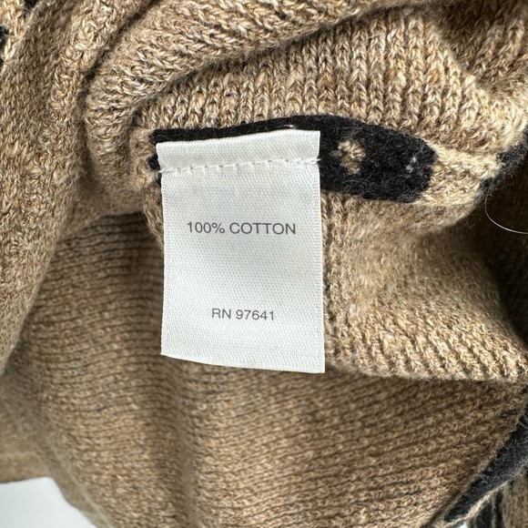 J. Jill size small 100% cotton tunic sweater houndstooth tan black with pocket - Picture 5 of 5